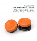 2Pcs For Sony PlayStation 5 / 4 Joystick Thumb Stick Caps Silicone Thumb Grips - Orange