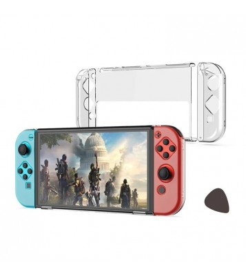 DOBE TNS-1133B 3-in-1 Detachable PC Transparent Protective Case Drop-proof Shell for Nintendo Switch OLED Left/Right Handles Host