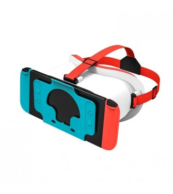 DEVASO VR Headset for Nintendo Switch Game Console Heat Dissipation Plastic Headband VR Glasses - White / Blue