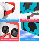 DEVASO VR Headset for Nintendo Switch Game Console Heat Dissipation Plastic Headband VR Glasses - White / Blue