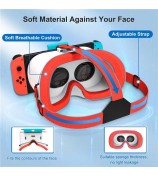 DEVASO VR Headset for Nintendo Switch Game Console Heat Dissipation Plastic Headband VR Glasses - White / Blue