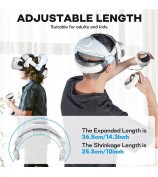 DEVASO Adjustable Head Strap for Meta Quest Pro / Quest 2 Elite Strap / Quest 3 Elite Strap / PICO 4 / PICO 4 Pro Accessories - White