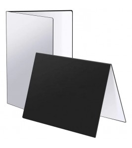 3 in 1 Light Reflector Photography Cardboard Studio Folding Light Diffuser Board for Still Life Product and Food Photo Shooting, A3 Size - Black/White/Silver