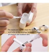 Bluetooth Headset Cleaning Brush Pen Shape Dust Remover TWS Earphone Camera Phone Cleaning Tool - White