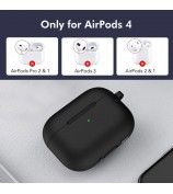 AirPods 4 (2024) ENKAY HAT PRINCE Silicone Case Bluetooth Earphone Protector Cover with Hook / Earbuds - White