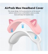 3Pcs / Set For AirPods Max Silicone Cat Ears Headband Cover Earmuff Sleeve Ear Cushion Cover - Pink