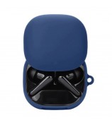 For Anker Soundcore Liberty 4 Pro Bluetooth Earphones Case Silicone Cover with Anti-Lost Buckle - Dark Blue