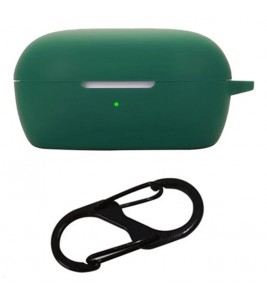 For Bose Quietcomfort Bluetooth Earphones Case Silicone Cover with Anti-Lost Buckle - Blackish Green