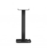 JD064 Multifunction Headset Stand Metal Headphone Hanger Desktop Tablet Cell Phone Holder - Black
