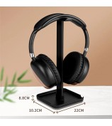 JD064 Multifunction Headset Stand Metal Headphone Hanger Desktop Tablet Cell Phone Holder - Black