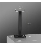 JD064 Multifunction Headset Stand Metal Headphone Hanger Desktop Tablet Cell Phone Holder - Black