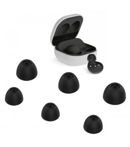 6Pcs Replacement Earbuds Tips Soft Silicone Earphone Caps Cover for Samsung Galaxy Buds2 - Black