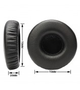1 Pair for Jabra Revo Wireless On-Ear Bluetooth Headset Plain Protein Leather Ear Pads Replacement Parts Earmuff Cover Cushion - Black