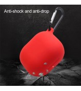 For Beats Fit Pro Wireless Bluetooth Earphone Silicone Case Anti-scratch Charging Box Shell with Carabiner - Red