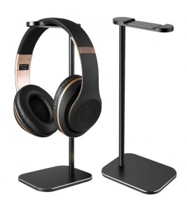 Z9 Universal Aluminum Alloy Desktop Headphone Stand Anti-slip Silicone Pad Headset Display Organizer Hanger Rack Holder - Black