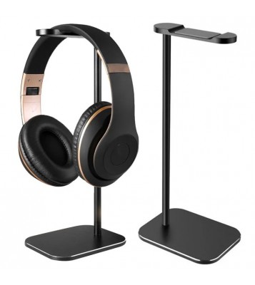 Z9 Universal Aluminum Alloy Desktop Headphone Stand Anti-slip Silicone Pad Headset Display Organizer Hanger Rack Holder - Black