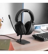 Z9 Universal Aluminum Alloy Desktop Headphone Stand Anti-slip Silicone Pad Headset Display Organizer Hanger Rack Holder - Black