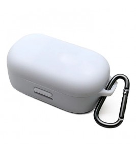 For Bose QuietComfort Earbuds Silicone Cover Bluetooth TWS Earphone Protective Sleeve Case with Anti-lost Buckle - White