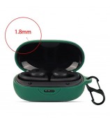 For Anker Soundcore Sport X10 Wireless Sport Earphone Silicone Case Anti-drop Protective Cover with Anti-lost Buckle - Dark Blue
