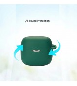Drop Protection Case for JBL TUNE FLEX Earphone Charging Box, Silicone Soft Cover with Carrying Buckle - Dark Blue