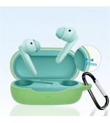 Flexible Protection Sleeve for Huawei Freebuds SE Earphone Charging Bin, Silicone Cover Case with Carrying Buckle - Blackish Green