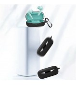 Flexible Protection Sleeve for Huawei Freebuds SE Earphone Charging Bin, Silicone Cover Case with Carrying Buckle - Blackish Green
