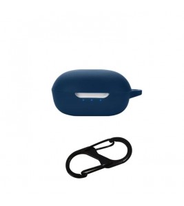 For JBL T280TWS X2 Silicone Sleeve TWS Bluetooth Earphone Anti-drop Protective Cover Case with Anti-lost Buckle - Dark Blue