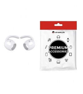 AHASTYLE 1 Pair Ear Hooks for AirPods Pro 2 Bluetooth Earphone Anti-lost Anti-skid Earhooks Silicone Ear Tips - White