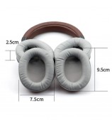 1 Pair Headphone Earpads for Audio Technica ATH-MSR7 / M50X / M20 / M40 / M40X, Protein Leather Earphone Cap Cushion Replacement - White