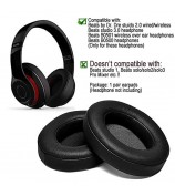 1 Pair Comfortable Headphone Ear Cushions Replacement Earpads for Beats Studio 2.0 / Studio 3.0 - Black