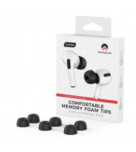 AHASTYLE WG28 3 Pairs M Size Earphone Tips for Apple AirPods Pro / AirPods Pro 2 Replacement Memory Foam Bluetooth Earphone Earbuds Cover
