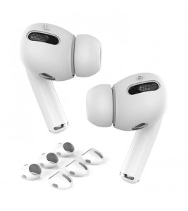 AHASTYLE PT76-PRO 3 Pairs for Apple AirPods Pro Earphone Soft Silicone Sleeve Slim Earbuds Cover - White