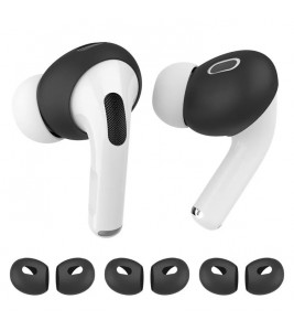 AHASTYLE PT76-PRO2 Ultra-Thin Ear Cover for AirPods Pro 2 Silicone Slim Ear Hooks 3 Pairs Lightweight Ear Tips - Black