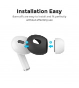 AHASTYLE PT76-PRO2 Ultra-Thin Ear Cover for AirPods Pro 2 Silicone Slim Ear Hooks 3 Pairs Lightweight Ear Tips - Black