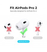 AHASTYLE PT76-PRO2 Ultra-Thin Ear Cover for AirPods Pro 2 Silicone Slim Ear Hooks 3 Pairs Lightweight Ear Tips - Black