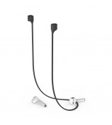 AHASTYLE PT74 For AirPods Silicone Magnetic Suction Anti-Lost Rope Earphone Neck Lanyard - Black