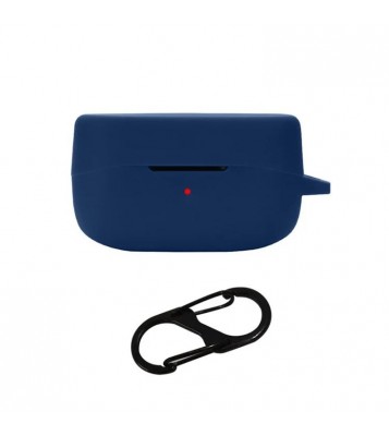 For Oraimo Rock Shockproof Wireless Bluetooth Earphone Sleeve Washable Silicone Cover with Anti-loss Buckle - Dark Blue