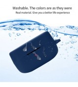 For Oraimo Rock Shockproof Wireless Bluetooth Earphone Sleeve Washable Silicone Cover with Anti-loss Buckle - Dark Blue