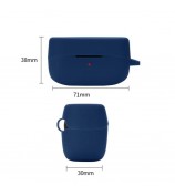For Oraimo Rock Shockproof Wireless Bluetooth Earphone Sleeve Washable Silicone Cover with Anti-loss Buckle - Dark Blue
