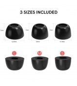 AHASTYLE WG36 3 Pairs S / M / L Size for Samsung Galaxy Buds Pro / Buds2 Pro Earbuds Covers Replacement Memory Foam In-ear Earphone Tips - Black