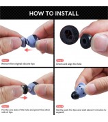 AHASTYLE WG36 3 Pairs S / M / L Size for Samsung Galaxy Buds Pro / Buds2 Pro Earbuds Covers Replacement Memory Foam In-ear Earphone Tips - Black