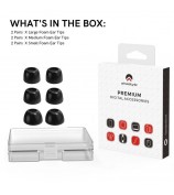 AHASTYLE WG36 3 Pairs S / M / L Size for Samsung Galaxy Buds Pro / Buds2 Pro Earbuds Covers Replacement Memory Foam In-ear Earphone Tips - Black