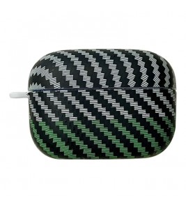 For Sony LinkBuds S / WF-LS900N Carbon Fiber Texture Dual Color Hard PC Case Bluetooth Earphone Anti-drop Cover - Black / Green