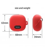 For Anker Soundcore Liberty 4 NC Anti-drop Bluetooth Earphone Silicone Cover with Anti-lost Buckle - Red