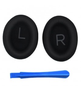 1 Pair Headphone Silicone Ear Cap for BOSE QuietComfort 45 Replacement Earpad with Crowbar - Black