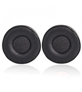 1 Pair Ear Cap for Jabra Move Wireless Headphone Protein Leather Earpad Cushion Replacement - Black