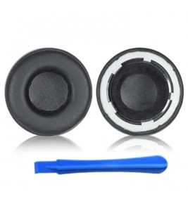 1 Pair Protein Leather Ear Cushions for Sony WH-H800 Headset Ear Pads Replacement with Crowbar - Black