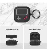 AHASTYLE PT-JY10 For Samsung Buds Live / Buds Pro / Buds 2 Silicone Case Game Controller Design 2-Piece Shockproof Cover - Black