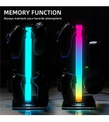 PIIFOXER EB03 RGB Controller Display Stand with Memory Function, Gaming Headset Holder with 2 USB2.0, Type-C Ports
