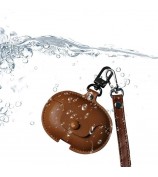 For Huawei FreeClip Wireless Charging Case Leather Cover Anti-drop Protector with Short Strap - Brown